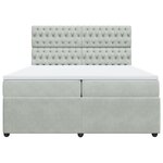 vidaXL Sommier à lattes de lit et matelas Gris clair 200x200cm Velours