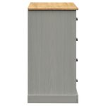 vidaXL Buffet avec tiroirs VIGO 113x40x75 cm gris bois massif de pin