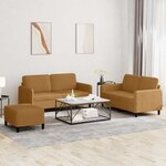 vidaXL Ensemble de canapés 3 Pièces marron velours