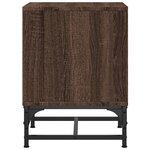 vidaXL Table de chevet avec porte en verre chêne marron 35x37x50 cm
