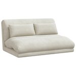 vidaXL Fauteuil de sol ajustable Crème Velours