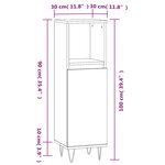 vidaXL Armoire de salle de bain noir 30x30x100 cm bois d'ingénierie