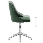 Vidaxl chaises pivotantes de salle à manger 2 pièces vert foncé velours