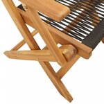 vidaXL Ensemble à manger de jardin 5Pièces noir polypropylène bois massif