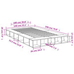 vidaXL Cadre de lit sans matelas gris béton 140x190 cm