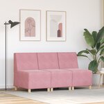 vidaXL Chaises Sofa 3 Pièces Rose 55 x 74 x 82 cm Velours
