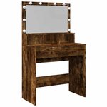 vidaXL Coiffeuse avec LED chêne fumé 80x41x134 5 cm