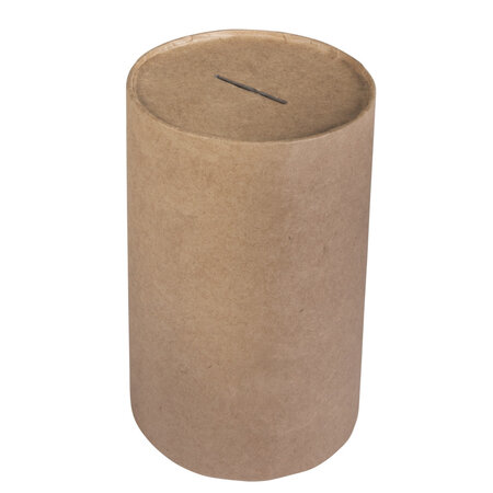 Tirelire en papier mâché cylindrique 14 5cm