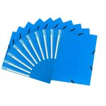 Chemise À Élastique 3 Rabats Polypropylène 5/10e Opaque - A4 - Bleu Clair - X 50 - Exacompta