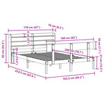 vidaXL Cadre de lit sans matelas blanc 160x200 cm bois de pin massif