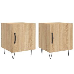 vidaXL Tables de chevet 2 Pièces chêne sonoma 40x40x50 cm bois ingénierie