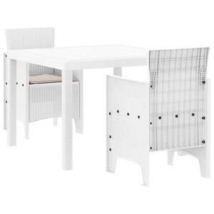 vidaXL Ensemble de salle à manger pour jardin 3 pc Blanc Polypropylène