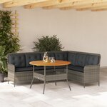 vidaXL Salon de jardin 2 Pièces avec coussins Gris Résine tressée