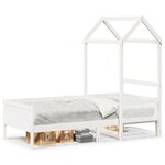 vidaXL Lit de jour avec toit blanc 90x190 cm bois de pin massif