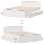 vidaXL Cadre de lit sans matelas avec tête de lit blanc 140x200 cm pin