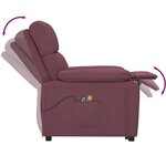 vidaXL Fauteuil électrique de massage Violet Tissu