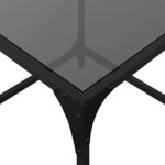 vidaXL Table basse avec dessus en verre noir 50x50x40 cm acier