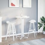 vidaXL Table de bar blanc Ø70x110 cm bois d'ingénierie et acier