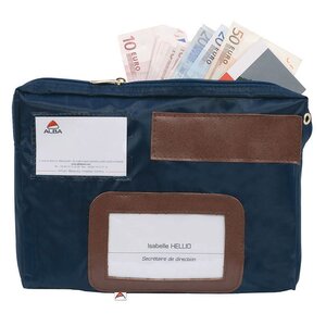 Pochette caisse en nylon imperméable  - 27 x 18,5 cm bleu