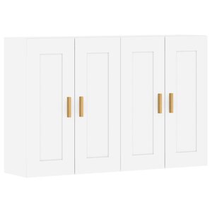 vidaXL Armoires murales 2 Pièces blanc bois d'ingénierie