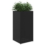 vidaXL Jardinières 2 Pièces noir 40x40x80 cm résine tressée