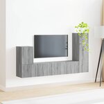 vidaXL Ensemble meuble TV 3 Pièces Gris Sonoma Bois d'ingénierie