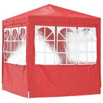 vidaXL Tente de fête Rouge 200 x 200 x 240 cm PE et acier
