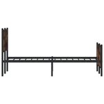 vidaXL Cadre de lit en métal sans matelas chêne fumé 120x200 cm