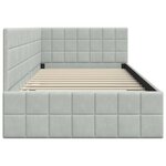 vidaXL Cadre de lit d'angle Gris clair 90 x 200 cm Velours