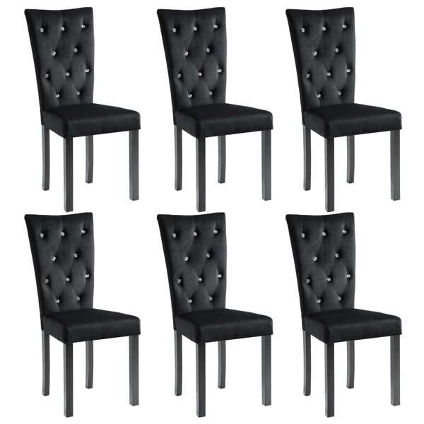 vidaXL Chaises à manger lot de 6 noir velours