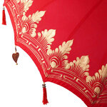 vidaXL Parasol balinais 260 Rouge 180-190 cm Coton et bois massif