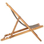 vidaXL Chaise de plage Taupe Bois de teck massif
