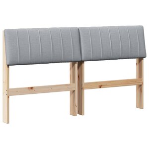 vidaXL Tête de lit capitonnée Gris clair 140 cm Pin massif