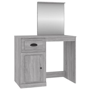 vidaXL Coiffeuse avec miroir sonoma gris 90x50x132 5cm bois ingénierie