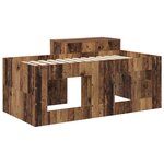 vidaXL Lit haut pour enfants avec bureau Bois ancien Bois d'ingénierie