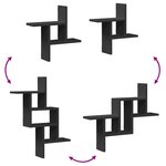 vidaXL Étagères murales 2 Pièces noir 38x12x38 cm bois d'ingénierie