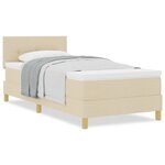 vidaXL Lit boxspring avec matelas Crème 100 x 200 cm tissu
