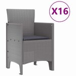vidaXL Ensemble de salle à manger pour jardin 17 Pièces Gris clair