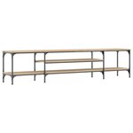 vidaXL Meuble TV chêne sonoma 201x35x45 cm bois d'ingénierie et fer