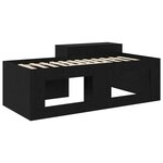 vidaXL Lit haut pour enfants avec bureau Noir 98 5 x 200 cm