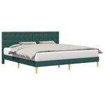 vidaXL Cadre de lit avec tête de lit Vert foncé 180 x 200 cm Tissu