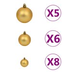 Vidaxl arbre de noël mince avec led et boules bleu 240 cm