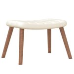 vidaXL Chaise de relaxation avec repose-pied Blanc crème Velours