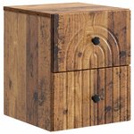 vidaXL Cabinet de chevet mural 2 Pièces Bois ancien 33 x 34 5 x 40 cm