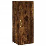 vidaXL Buffet haut Chêne fumé 34 5x34x180 cm Bois d'ingénierie
