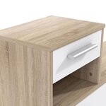 PEILI Vestiaire d'entrée avec miroir scandinave chêne et blanc - 97 cm