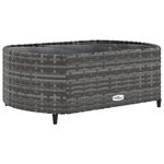 vidaXL Salon de jardin 8 Pièces avec coussins gris résine tressée