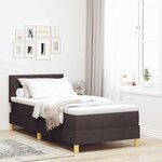 vidaXL Lit boxspring avec matelas Marron foncé 100 x 200 cm tissu