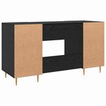 vidaXL Bureau avec porte Chêne noir 140 x 50 x 75 cm Bois d'ingénierie