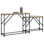 vidaXL Tables console gigognes 2 Pièces chêne sonoma bois d'ingénierie